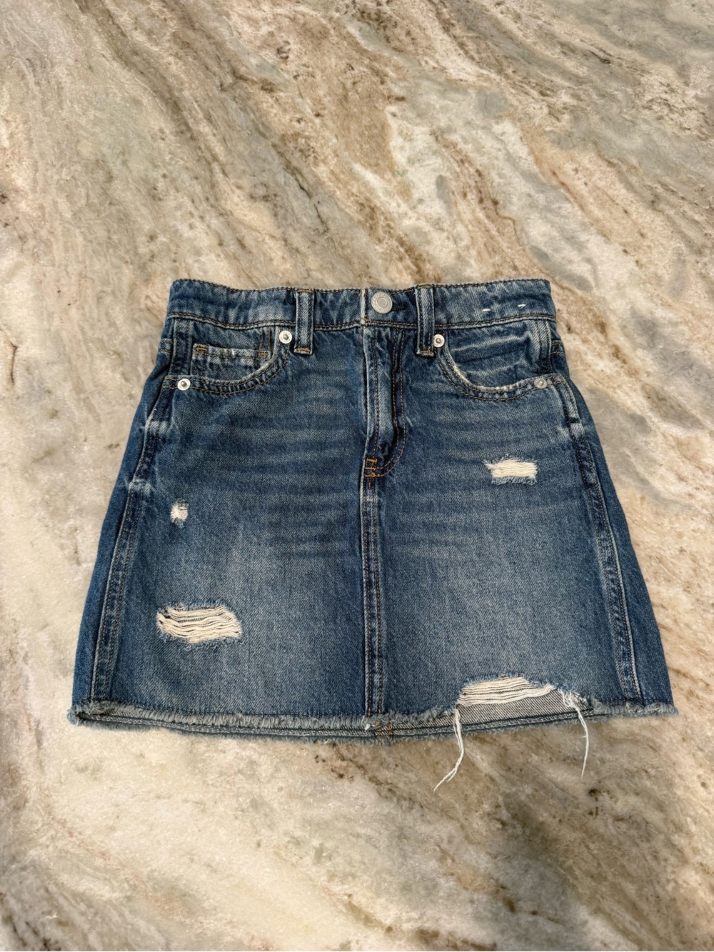 Gap Kids Distressed Denim Mini Skirt - Blue size 7